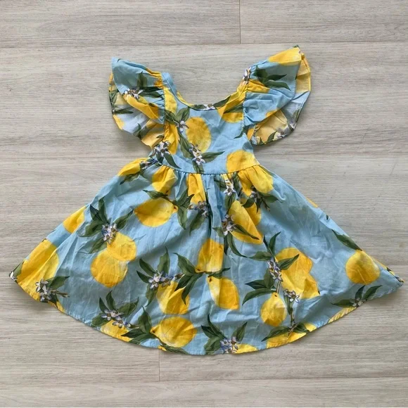 NWT- Patpat ruffle sleeve lemon dress 12 month - Picture 1 of 3